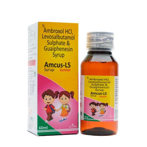 AMCUS-LS JUNIOR LEVOSALBUTAMOL SULPHATE 1MG+AMBROXOL 30MG+GUAIPHENESIN 50MG