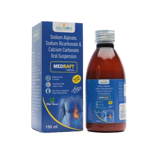 MEDRAFT SODUM ALGINATE 250 MG + SODIUM BICARBONATE 133.5MG+ CALCIUM CARBONATE 80 MG SYP